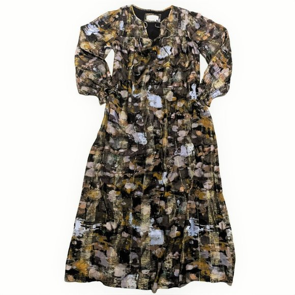 Anthropologie • Blair Metallic Shimmer Smocked Maxi Dress || Medium - Picture 5 of 7